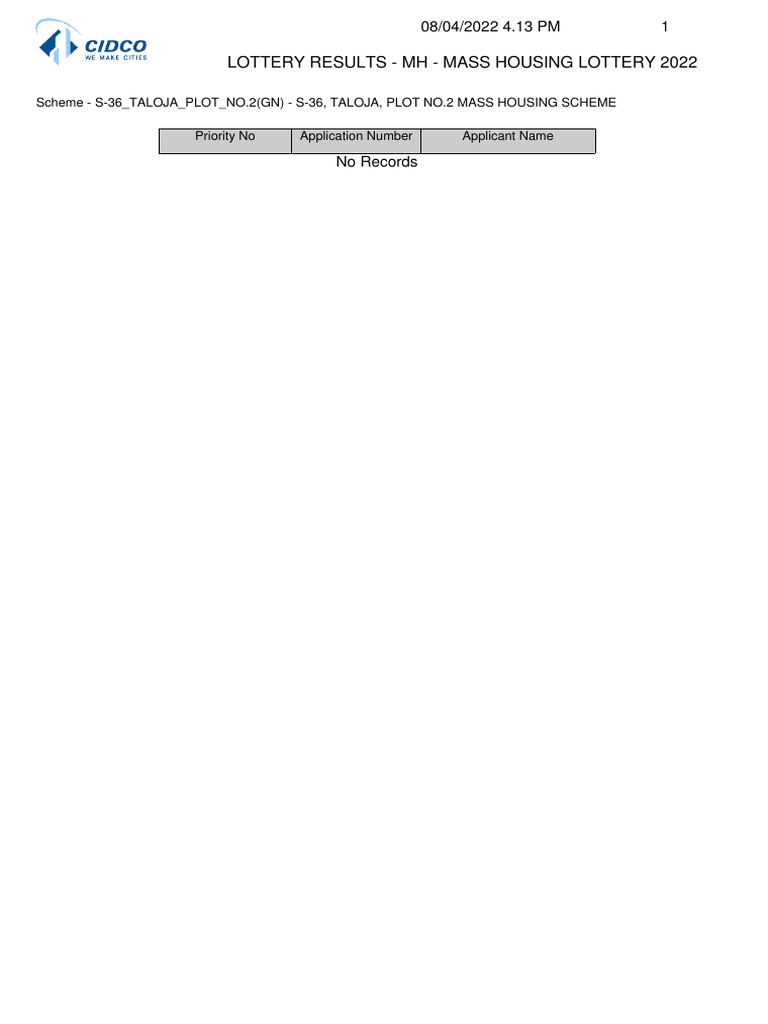 Lottery Results MH Mass Housing Lottery 2022 PDF