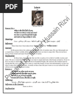 Notes Punjab University Lahore B A English Explanation Of Poems