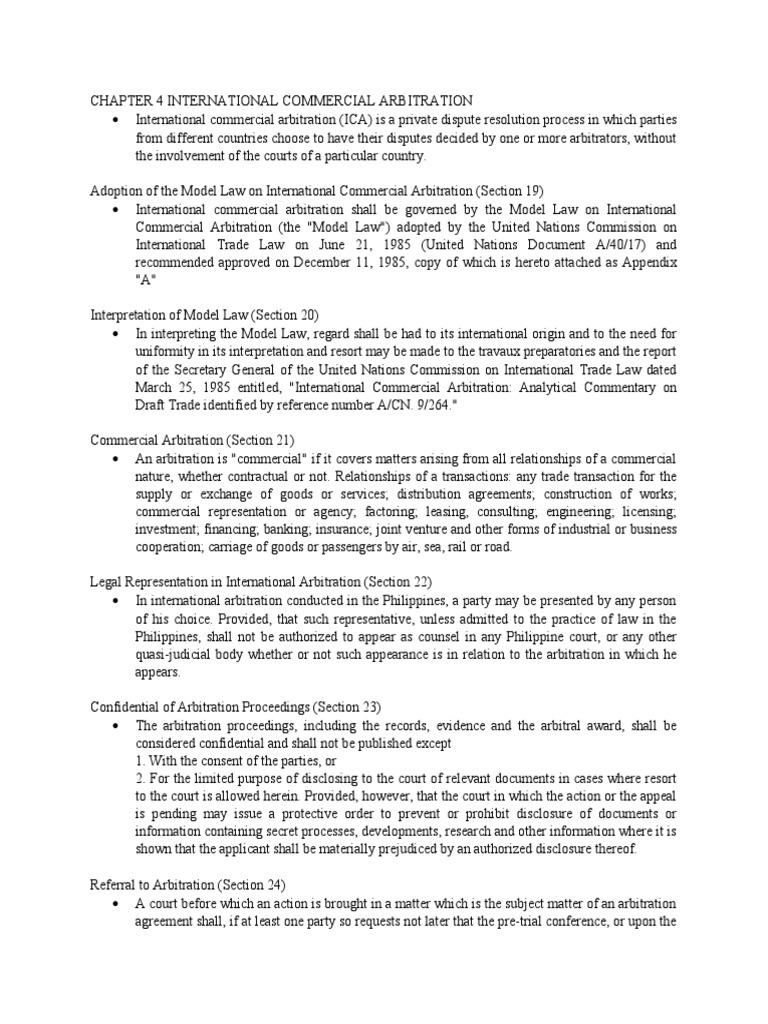 International Commercial Arbitration Overview | PDF | Arbitral Tribunal ...