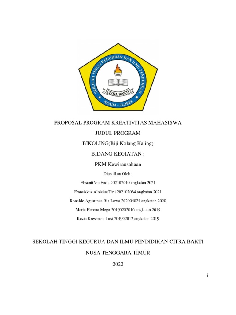 PROPOSAL PKM Kewirausahaan | PDF