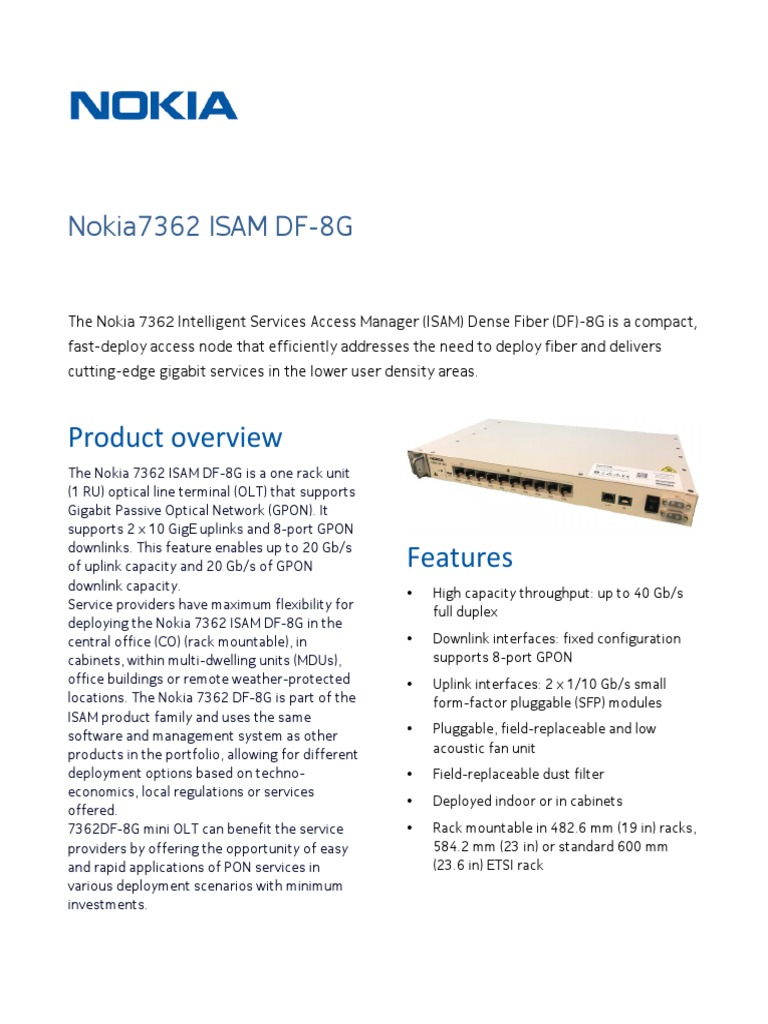 Olt 7362 DF 8 Mini Datasheet PDF | PDF