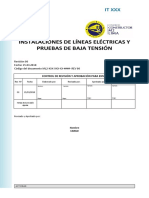 IT - XXXX - Instalación de Lineas Eléctricas y Pruebas de Baja Tensión - Rev01 - 25.06