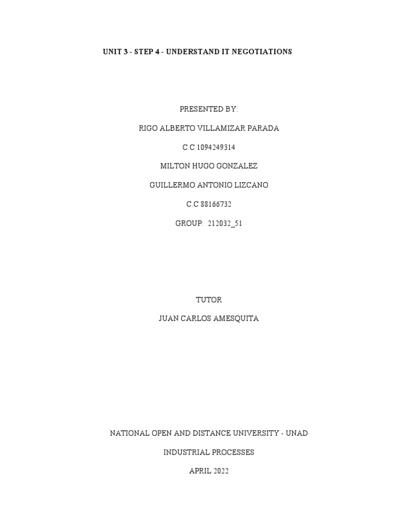 Unit 3 - Step 4 - Understand It Negotiations | PDF | Negotiation ...