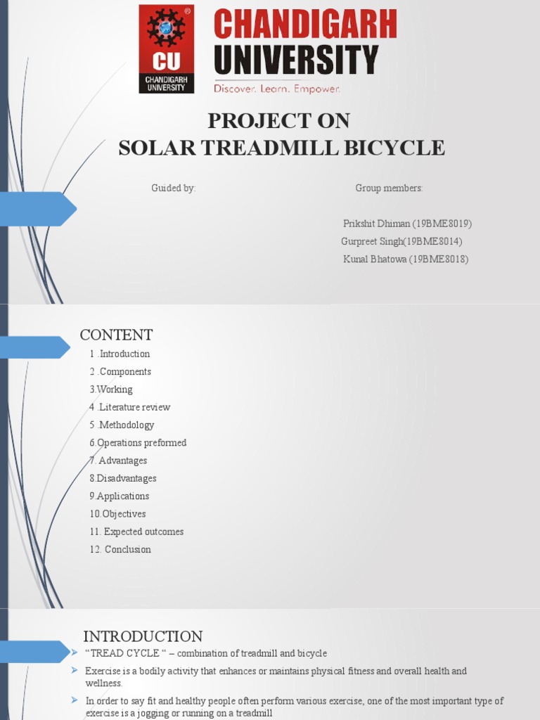 Solar Treadmill Bicycle Project Report PDF Belt (Mechanical