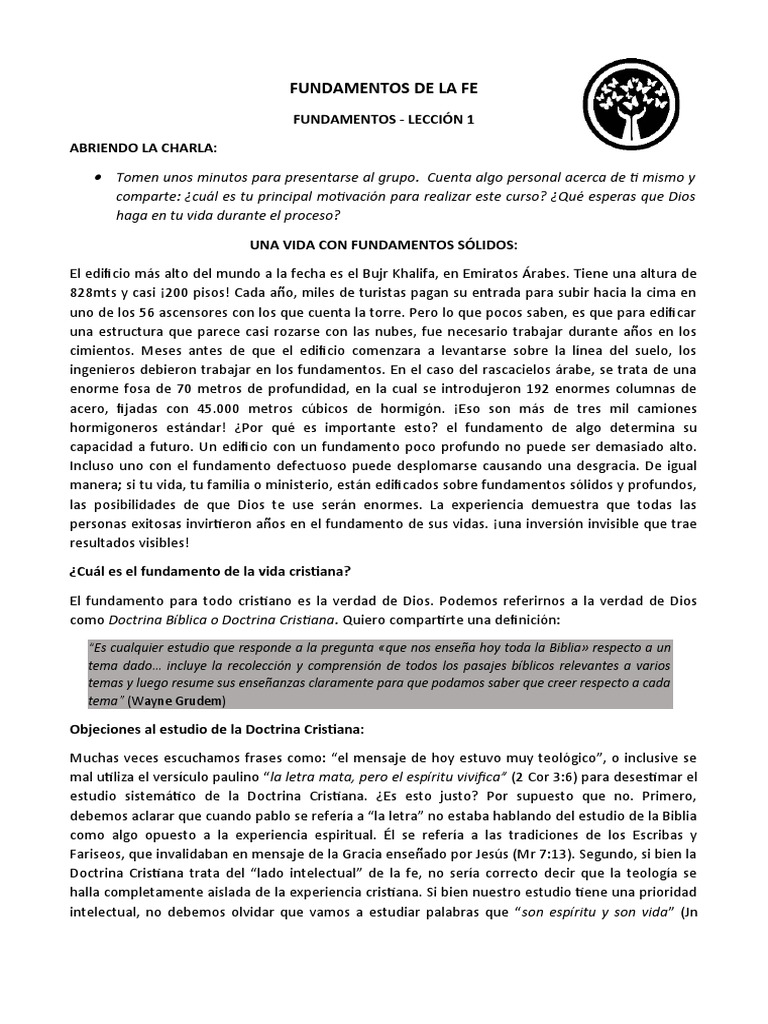Fundamentos de la Fe Cristiana | PDF | Cristo (título) | Fe