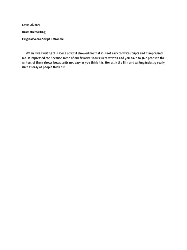 Original Scene Script Rationale | PDF