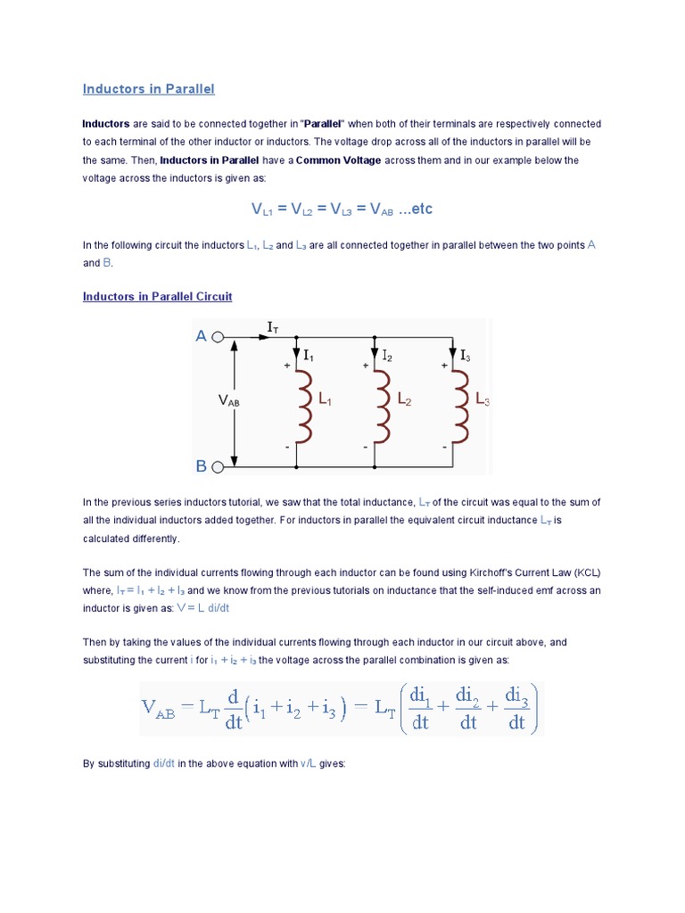 Inductors in Parallel