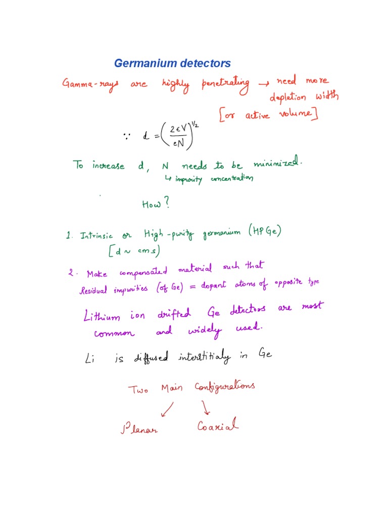 Germanium Detectors PDF Physical Quantities Chemistry