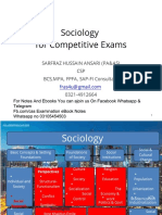 Sociology For Competitive Exams: Sarfraz Hussain Ansari (Pa&As) CSP BCS, MPA, FPFA, SAP-FI Consultant 0321-4912664