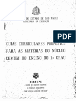Guias Curriculares Propostos Para as Matérias Do Núcleo Comum No Ensino Do 1º Grau. CERHUPE- SP - São Paulo - 1975