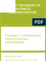 Recent Advances in Business Administration