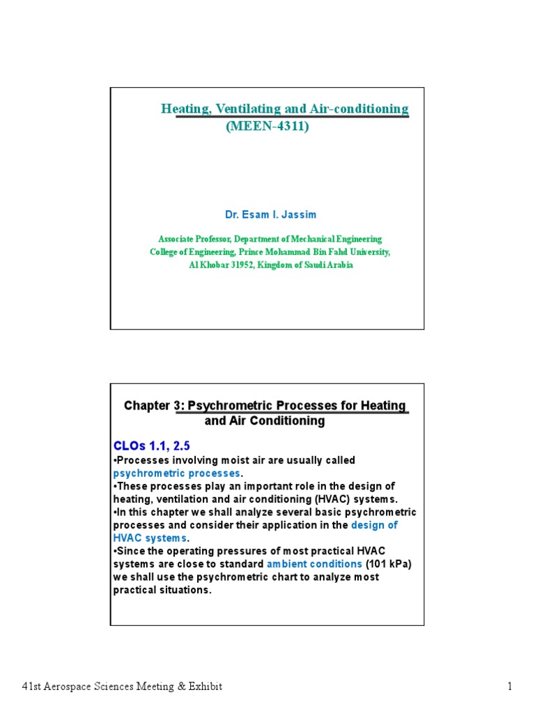 Chapter 3-Psychrometric Processes | PDF | Teaching Methods & Materials ...