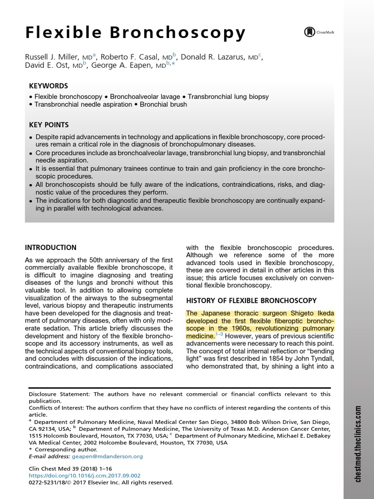 Overview of Flexible Bronchoscopy | PDF | Biopsy | Lung
