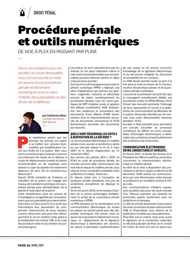 Numérisation de la Procédure Pénale | PDF | Justice | Crime et violence