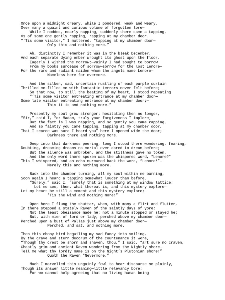 Poem | PDF | The Raven
