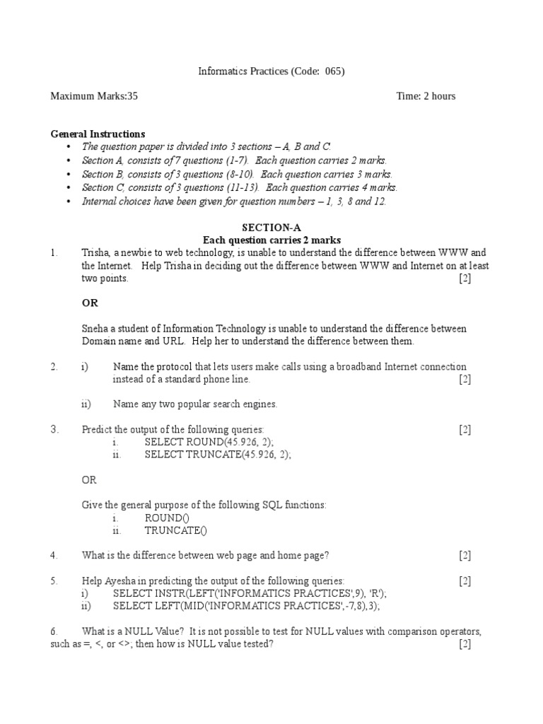 IP Preboard Question Paper | PDF | Network Topology | World Wide Web