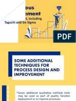 Continuous Improvement: More Advanced, Including Taguchi and Six Sigma