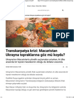 Transkarpatya Krizi Macaristan Ukrayna Topraklarına Göz Mü Koydu?