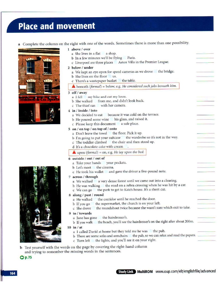 Place, Movement Vocab PDF