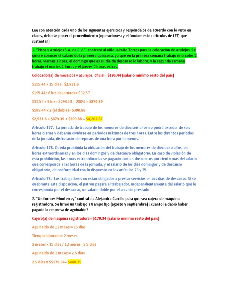 Cálculo de salarios y aguinaldos 2025 | PDF | Salario | Tiempo de trabajo