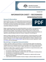 Recognised Denominations Info Sheet