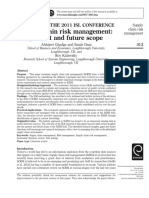 Supply Chain Risk Management: Present and Future Scope: Paper From The 2011 Isl Conference