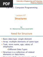 CSE 102: Computer Programming: Structures