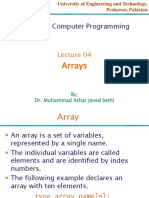 CSE 102: Computer Programming: Arrays