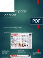Analysing A Magazine Content Page
