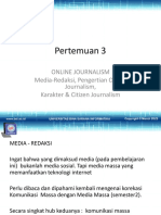 Pertemuan 3: Online Journalism Media-Redaksi, Pengertian Online Journalism, Karakter & Citizen Journalism