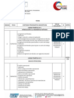 Ingenieria de Metodos Cronograma de Actividades Académicas y Evaluacion I-2022