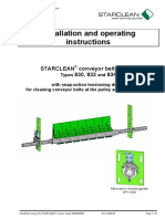 Installation and Operating Instructions: Starclean Conveyor Belt Scraper 830, 832 834