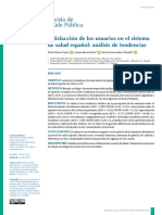 Satisfacción de Los Usuarios en El Sistema de Salud Español: Análisis de Tendencias