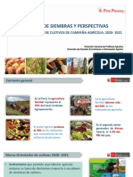 AVANCE DE SIEMBRAS Y PERSPECTIVAS - Marco Orientado de Cultivo de Campaña Agrícola 2020-2021