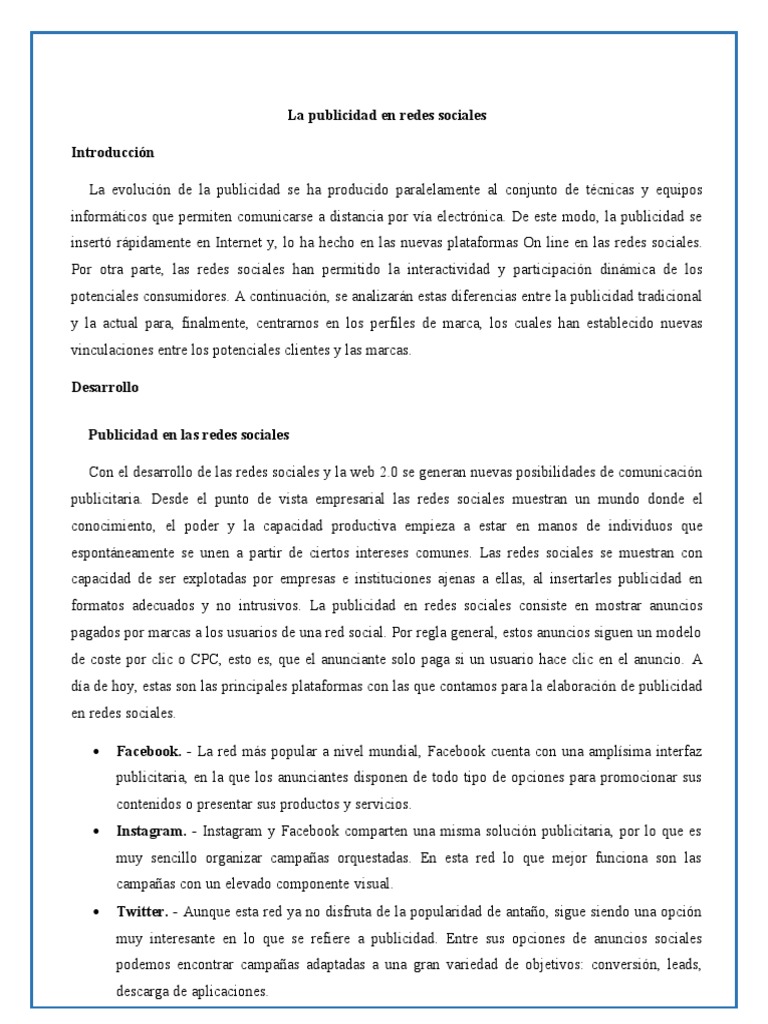 Publicidad Efectiva en Redes Sociales | PDF | Servicio de redes ...
