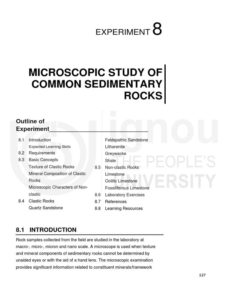 Microscopic Analysis of Sedimentary Rocks | PDF