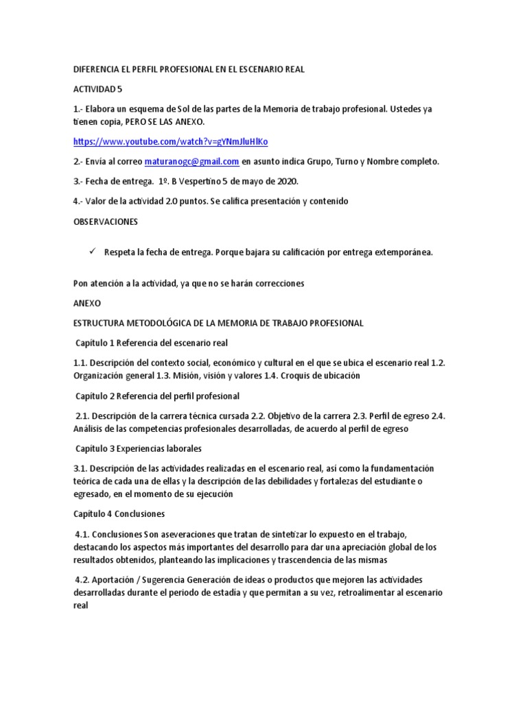 Perfil Profesional en el Escenario Real | PDF | Crecimiento personal y ...