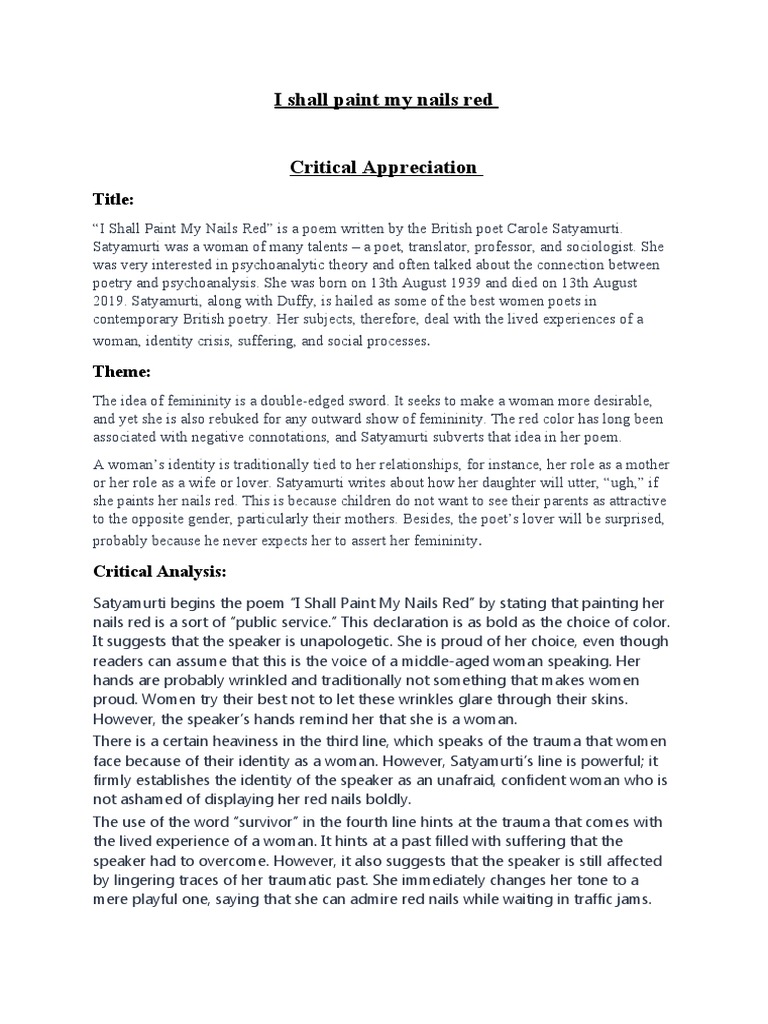 Asserting Femininity Through Acts of Defiance An Analysis of Carole