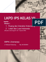 LKPD Ips Kelas Vii: Materi: 1. Ruang Dan Interaksi Antarruang 2. Letak Dan Luas Indonesia