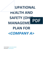 Occupational Health and Safety (Ohs) Management Plan For