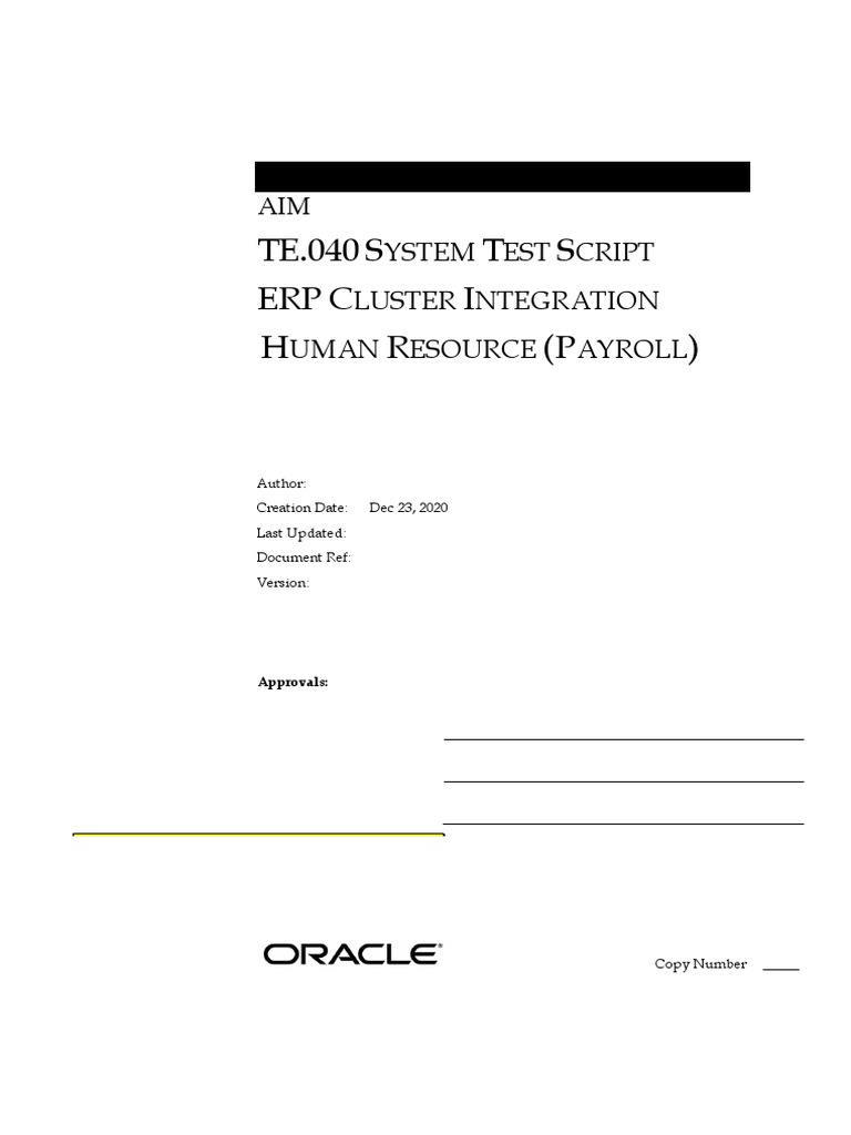TE040-Test-Script-HRMS (PAYROLL) - v1.1 Arabic | PDF