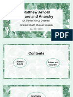 Matthew Arnold Culture and Anarchy: Dr. Sevilay Yavuz Çeşmeci Ghadah Ghaith Musaab Musaab