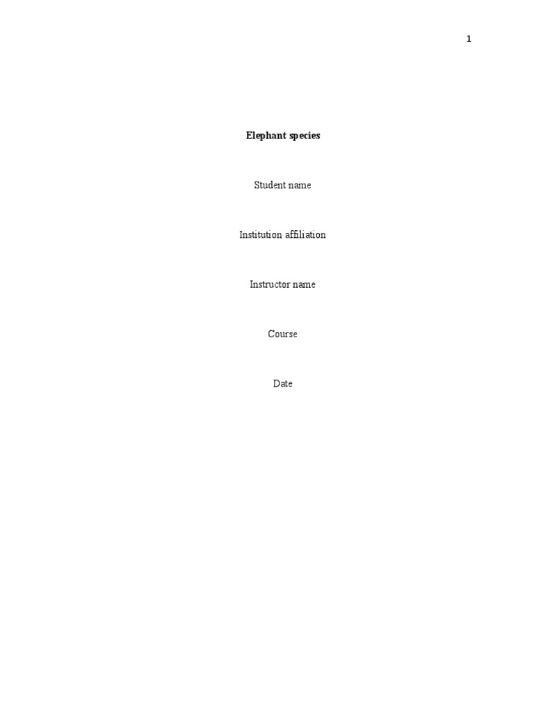 Elephant Species | PDF | Elephant | Classical Conditioning