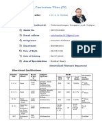 Curriculum Vitae (CV) : Name of The Teacher