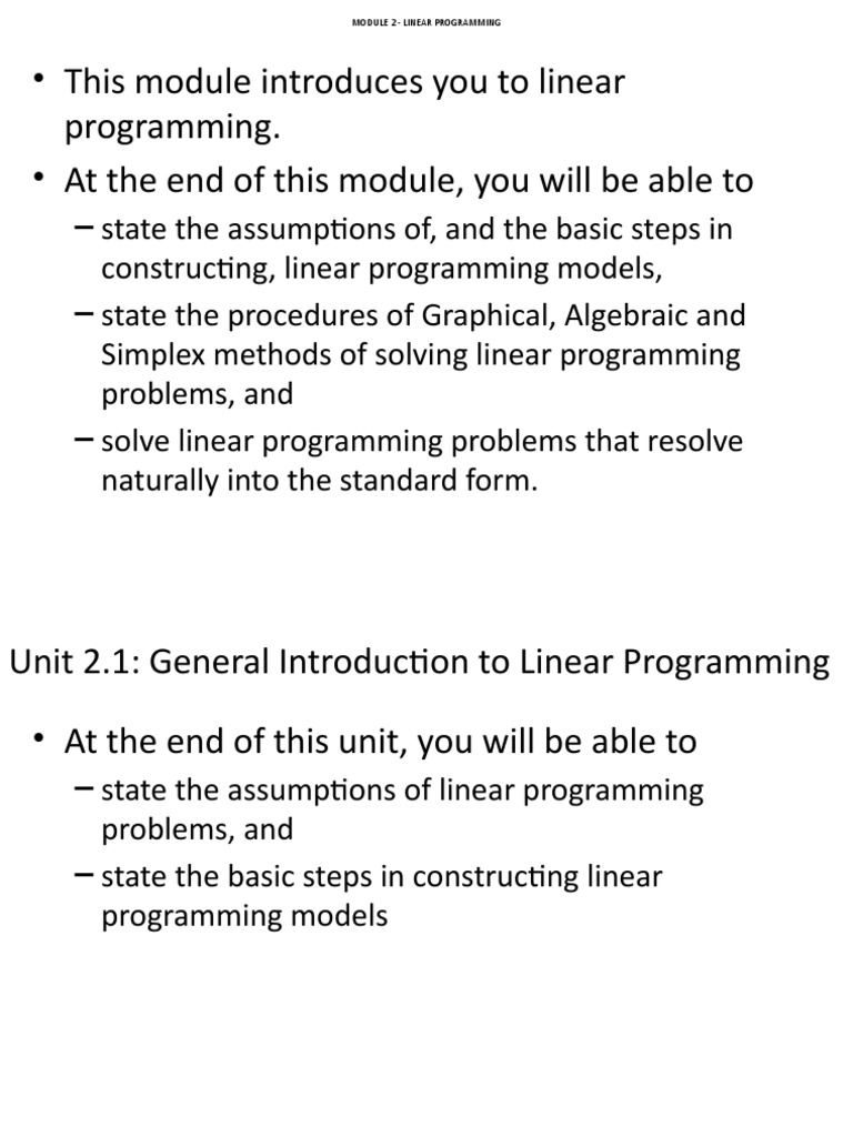 Cosc309 - Video Clip 03 - Linear Programming-1 | PDF | Teaching Methods ...