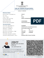 Certificate For COVID-19 Vaccination: Beneficiary Details