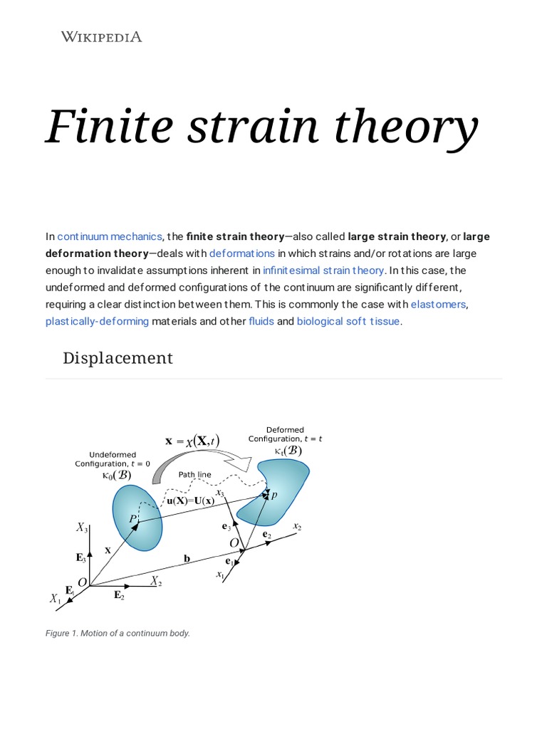 Finite Strain Theory Explained | PDF | Elasticity (Physics) | Continuum Mechanics