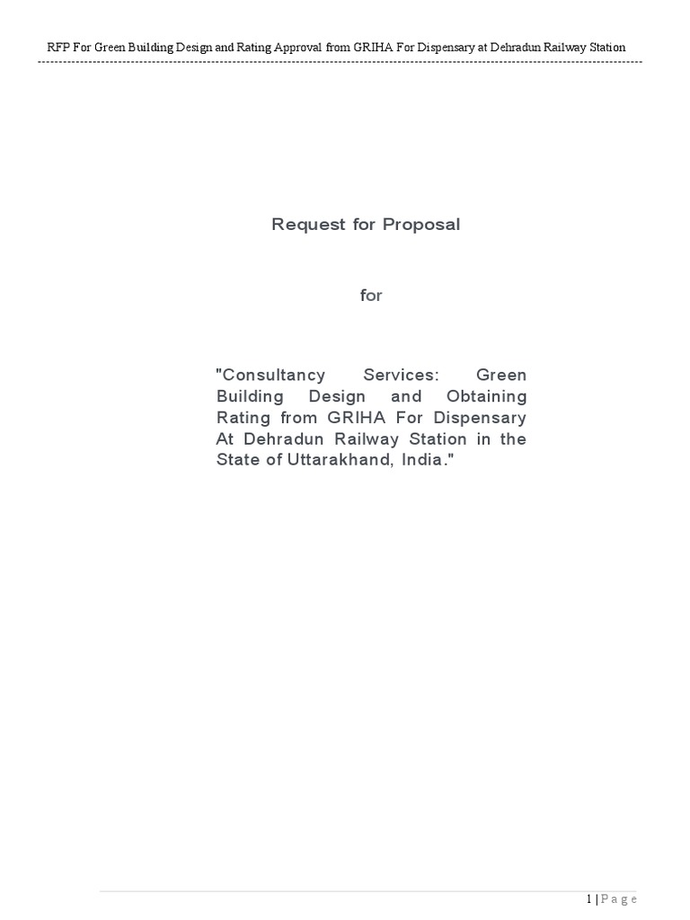 Green Building RFP for Dehradun Dispensary | PDF | Green Building ...