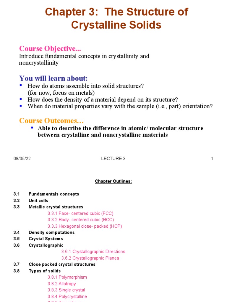Crystalline Structures and Properties | PDF | Crystal Structure | Crystal