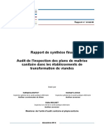 Rapport de Synthèse Final Audit de L'inspection Des Plans de Maîtrise Sanitaire Dans Les Établissements de Transformation de Viandes